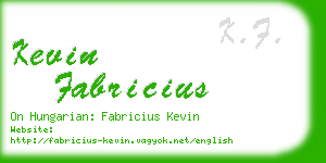 kevin fabricius business card